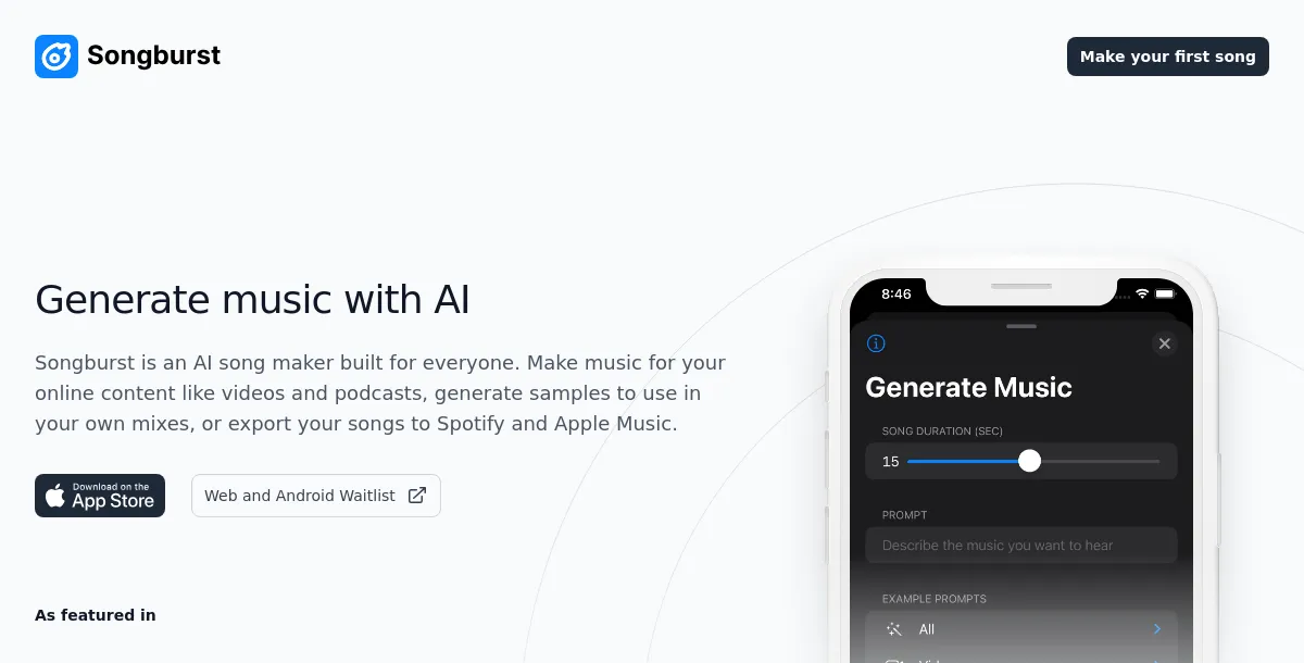 Songburst – AI Music Generator