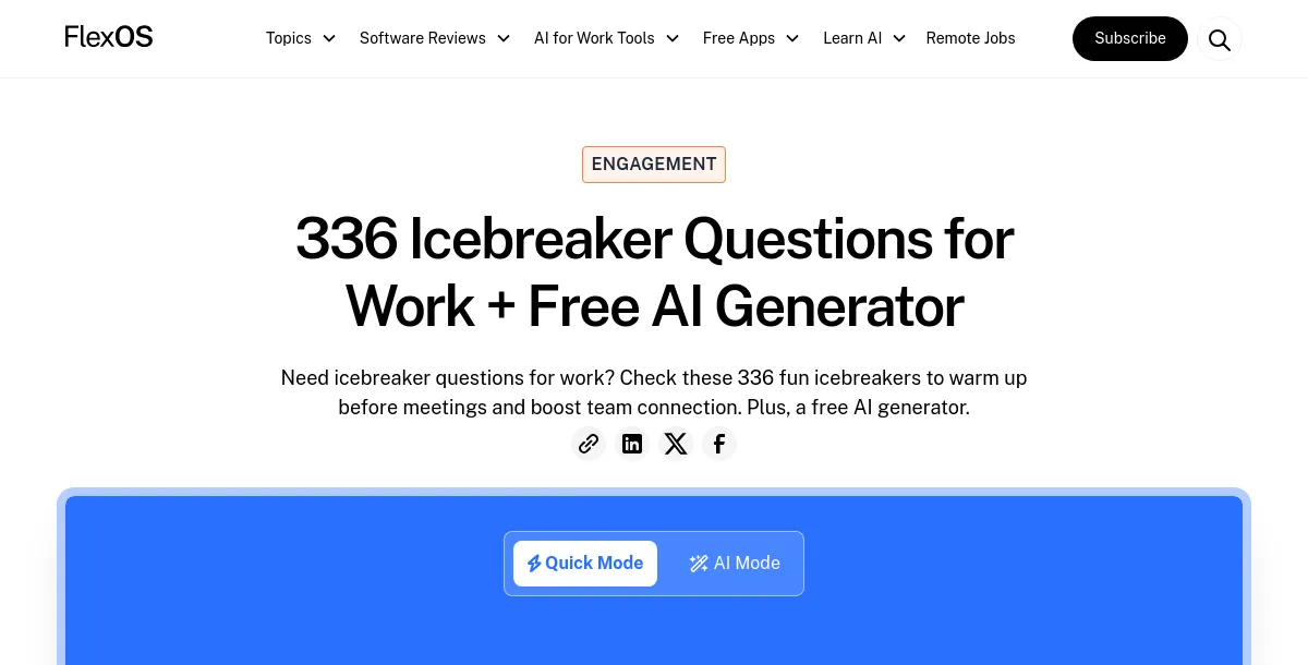 AI Icebreaker Generator