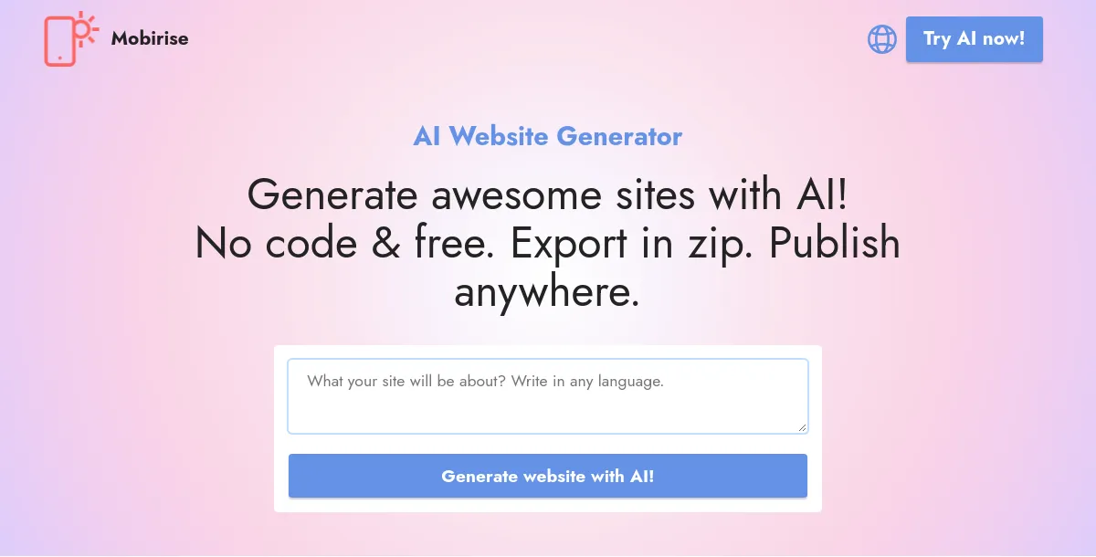 Mobirise AI Website Builder