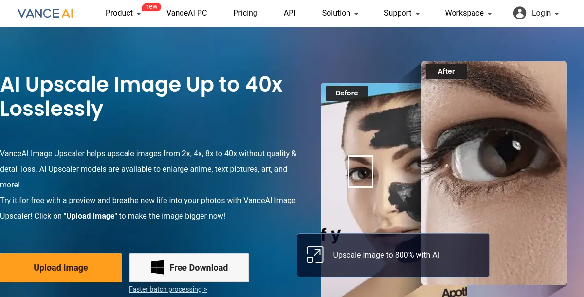 VanceAI Image Upscaler