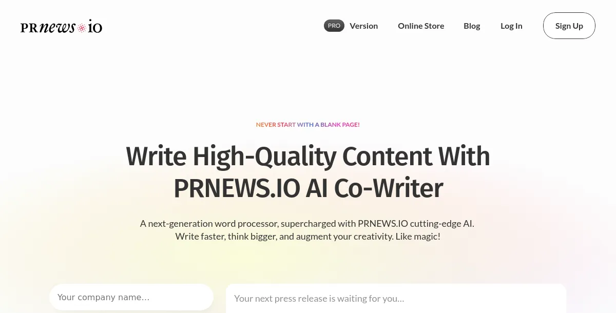 PRNEWS.IO AI Co-Writer