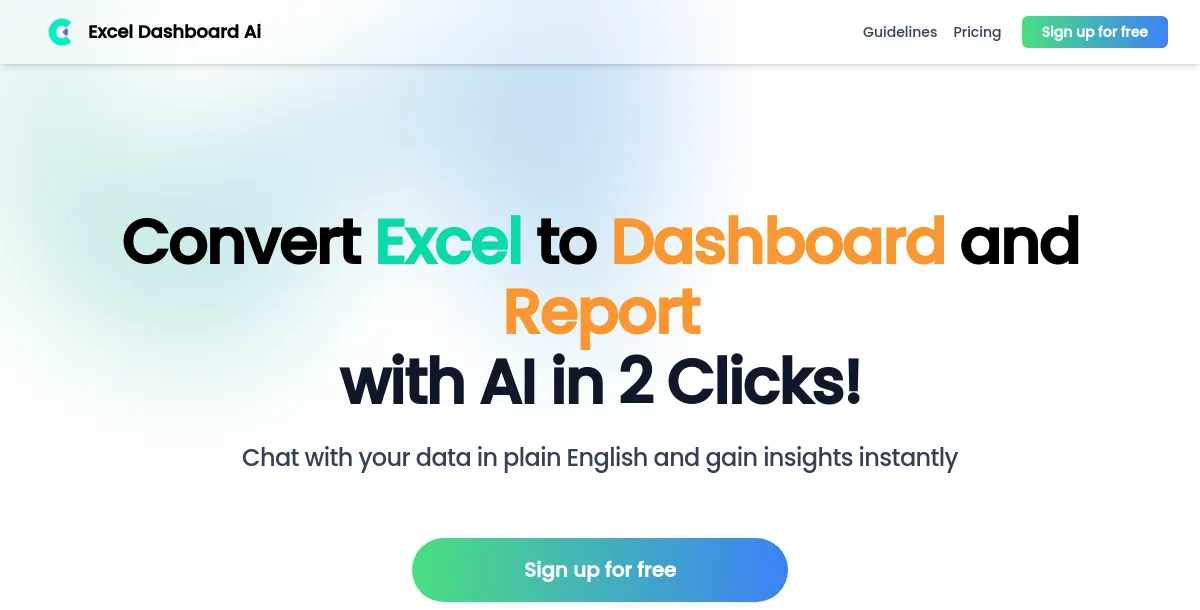 Excel Dashboard Ai