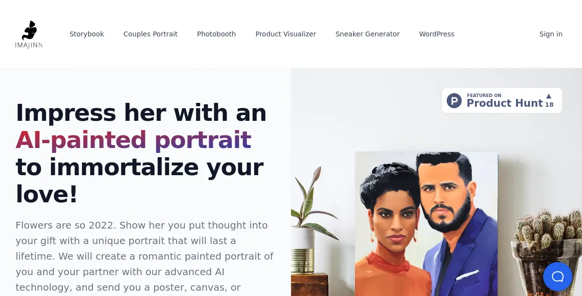 AI-Painted Romantic Printed Portraits